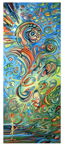 „Samstag Abend - IDIDNOT“, 2019, 40 x 95 cm, oil on canvas, © Michael Pfeiffer
