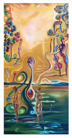 „Ein Stück vom Glück“, 2024, 50 x 100 cm, oil on canvas, © Michael Pfeiffer