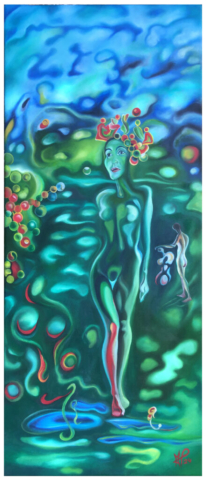 „In meinen Jugendtagen“, 2024, 30 x 70 cm, oil on canvas, © Michael Pfeiffer