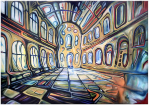 „Rendezvous einer Tänzerin - 2“, 2024, 100 x 70 cm, oil on canvas, © Michael Pfeiffer