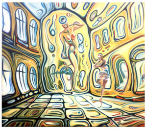 „Rendezvous einer Tänzerin - 3“, 2024, 80 x 70 cm, oil on canvas, © Michael Pfeiffer