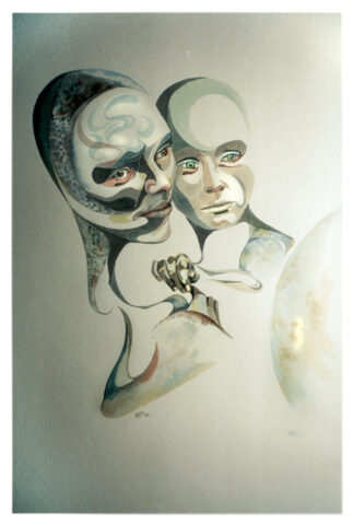 „Nyx und Erebos“, 1988, 50 x 70 cm, watercolor on paper © Michael Pfeiffer