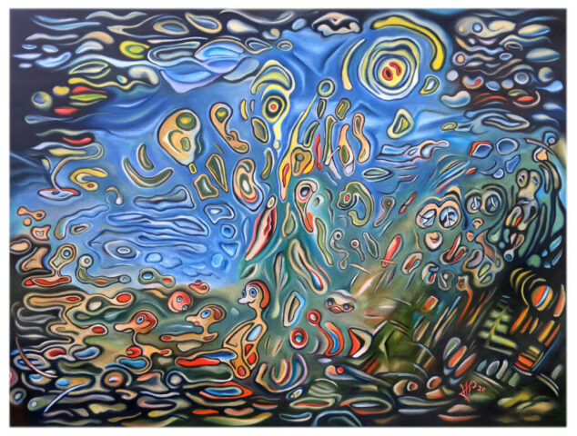 "Sonnenblumen im U-Ausschuss", 2020, 80 x 60 cm, (© Michael Pfeiffer)