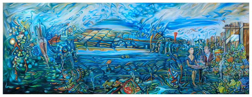 „der Garten“, 2025, 164x59, oil on canvas, @ Michael Pfeiffer