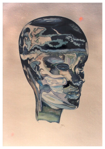 "alter ego", 1988_50 x 70 cm, watercolor on paper, © Michael Pfeiffer