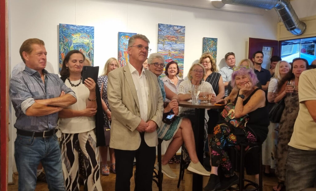 Vernissage im kunstraum damani mit Werken von Michael Pfeiffer aus dem Zyklus "Liebesgeschichten"