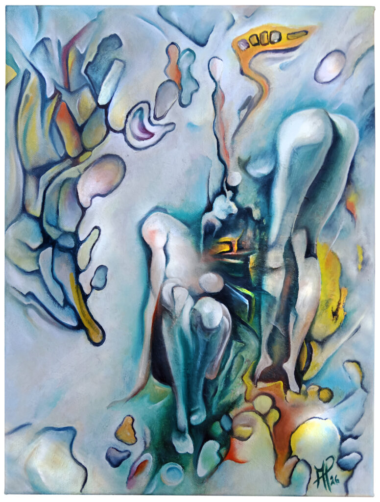 "Das Prinzip Fruchtbarkeit - 2", 2026, 30 x 40 cm, oil on canvas, © Michael Pfeiffer, das Satellitenwerk zum Hauptwerk